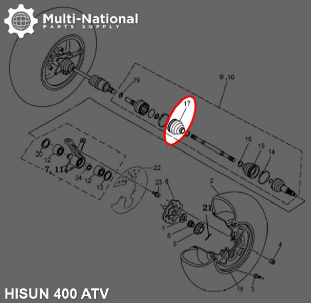 Axle Dust Cover - ATV/UTV, Hisun, 400-800cc - 70A4380 - PBC3408F1