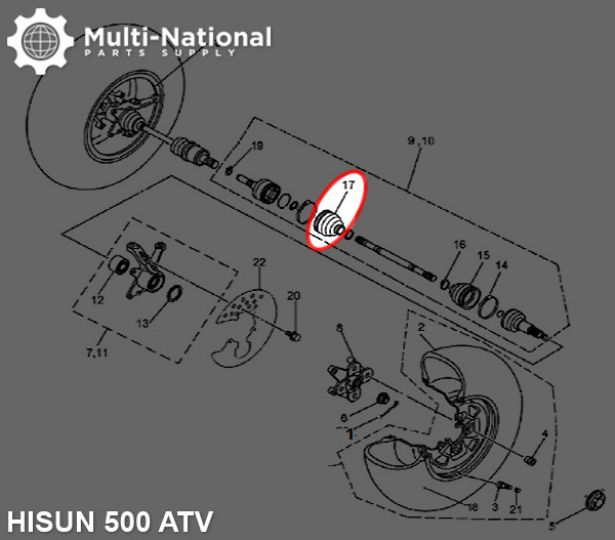 Axle Dust Cover - ATV/UTV, Hisun, 400-800cc - 70A4380 - PBC3408F1