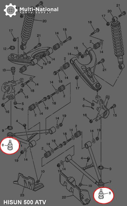 Ball Joint - 500-700cc, Hisun, ATV **WITH THREADS** - 70A6256 - PBC3353F1
