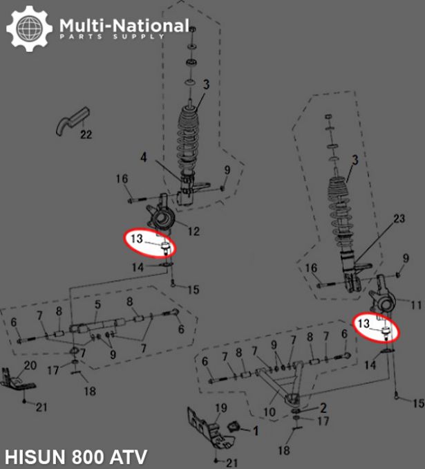Ball Joint - ATV/UTV, Hisun, 400cc, 500cc, 700cc, 800cc - 70A6242 - PBC3313F1