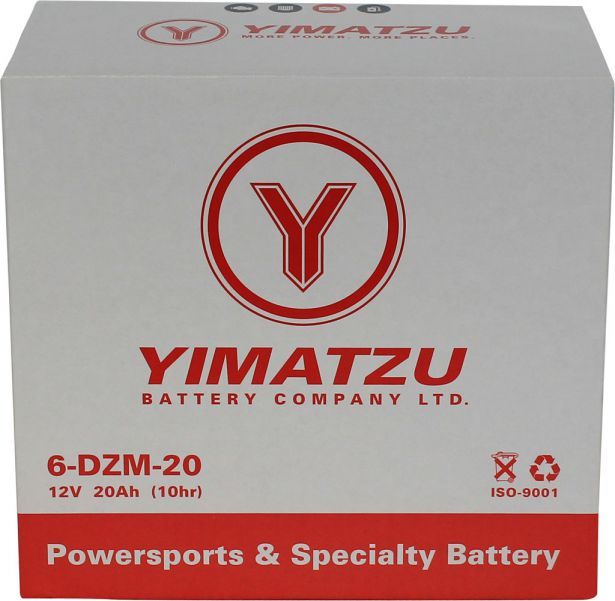Battery - EV12200 / 6-DZM-20 / 6-FM-20, AGM, 12V 20Ah, Yimatzu - 10A3060 - PBC29F1