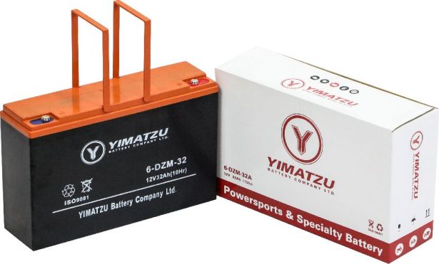 Battery - EV12320 / 6-DCM-32A / 6-DZM-32A / 6-FM-32A, AGM, 12V 35Ah, Yimatzu, Threaded Terminals - BATEV12032A - PBC84EF1