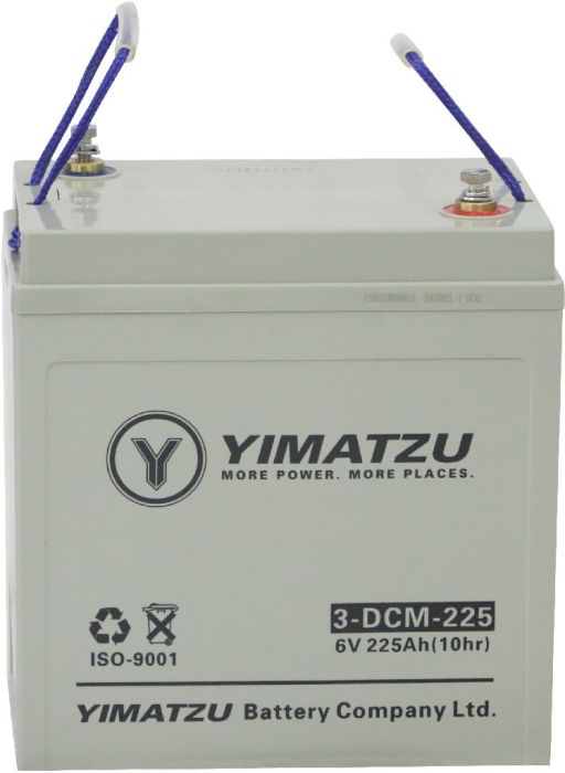 Battery - EV6225 / 3-DCM-225 / 3-EVF-225 / 3-FM-225, Group GC2, AGM, 6V 238Ah, Yimatzu, Threaded Terminals - BATEV06225 - PBC127EF1