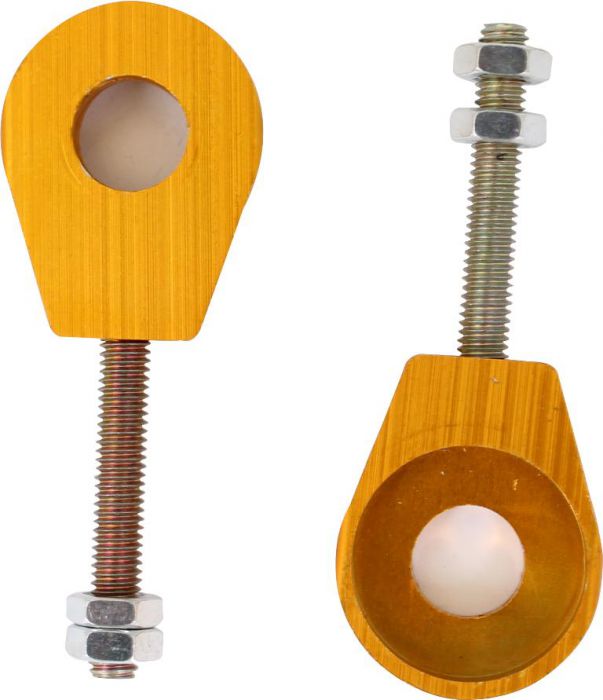 Chain Tensioners - Chain Adjuster, Gold, CNC Machined, 50cc to 250cc, 2 pcs - 70A9720GD - PBC1161F1