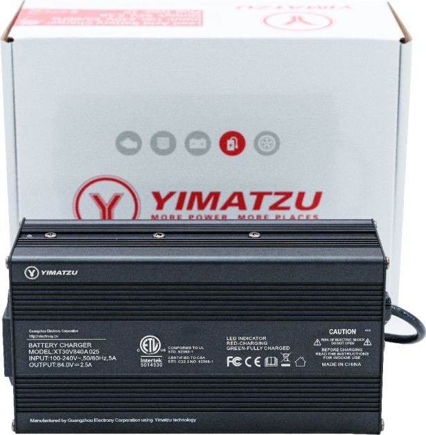 Charger - 84V, 2.5A, C13 Plug with Universal T-Prong, Yimatzu - CHG8425YTS - PBC1574EF1