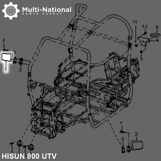 Mirror - Right, 400cc, UTV, Hisun - MIR7981BK - PBC309F1