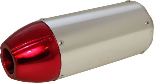 Muffler - 50cc to 250cc, Performance, CNC, Chrome - MFL5000CR - PBC2436F1