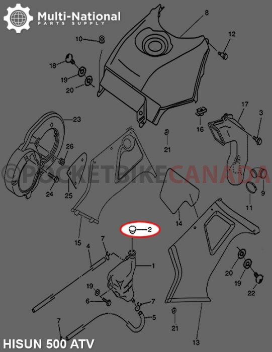 Overflow Tank Cap - 500-800cc, Hisun, ATV/UTV - 20A4581 - PBC2502F1