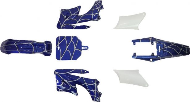 Plastic Set - 50cc to 150cc, Dirt Bike, Blue Spider (7pcs) - 70D7110SB - PBC582F1