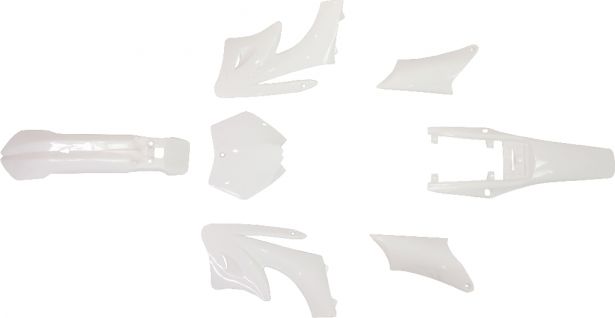 Plastic Set - Mini Dirt Bike, White (7 pcs) - 70D7160WT - PBC567F1