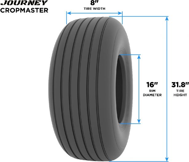Tire - Journey CropMaster Agricultural, 7.50-16, 8 Ply, Tubeless - 40AG7516-1 - PBC3960EF1