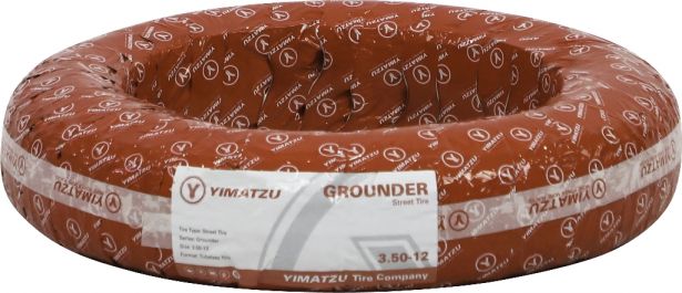 Tire - Yimatzu Grounder, 3.50-12, 4 Ply, Scooter / Motorcycle, Tubeless - 40S3512Y-1 - PBC3986EF1