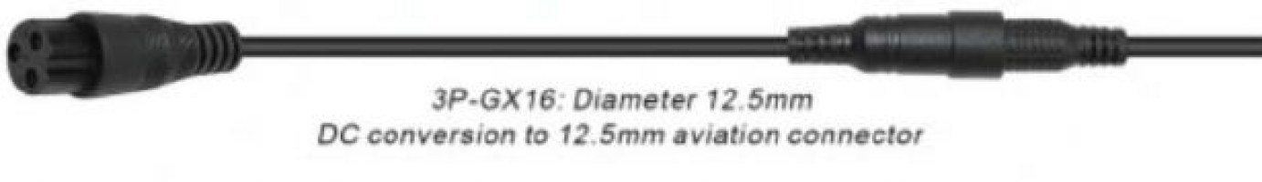 Adapter Cable - DC to 3P-GX16 Plug Cable - CHGDC3PGX16 - PBC1532EF1