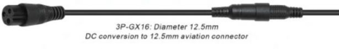 Adapter Cable - DC to 3P-GX16 Plug Cable - CHGDC3PGX16 - PBC1532EF1