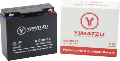 Battery - EV12180 / 6-DCM-18 / 6-DZM-18 / 6-FM-18, AGM, 12V 18Ah, Yimatzu, Nut & Bolt Terminals - BATEV12018 - PBC120EF1