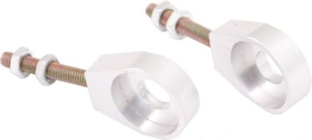 Chain Tensioners - Chain Adjuster, Silver, CNC Machined, 50cc to 250cc, 2 pcs - 70A9720SV - PBC1163F1