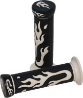 Throttle Grips - Flames, White - 70D1830WT - PBC2760F1
