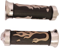 Throttle Grips - Metal Skulls, Gray - 70D1860GY - PBC2753F1