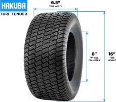 Tire - Hakuba Turftender, 16x6.50-8, 4 Ply, Lawn&Garden - 40G1665H - PBC3983EF1