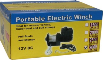 Winch - MNPS 3000 lb 12 Volt (1000W / 1.4HP) Cabled Switch - PBC000-CBLF1